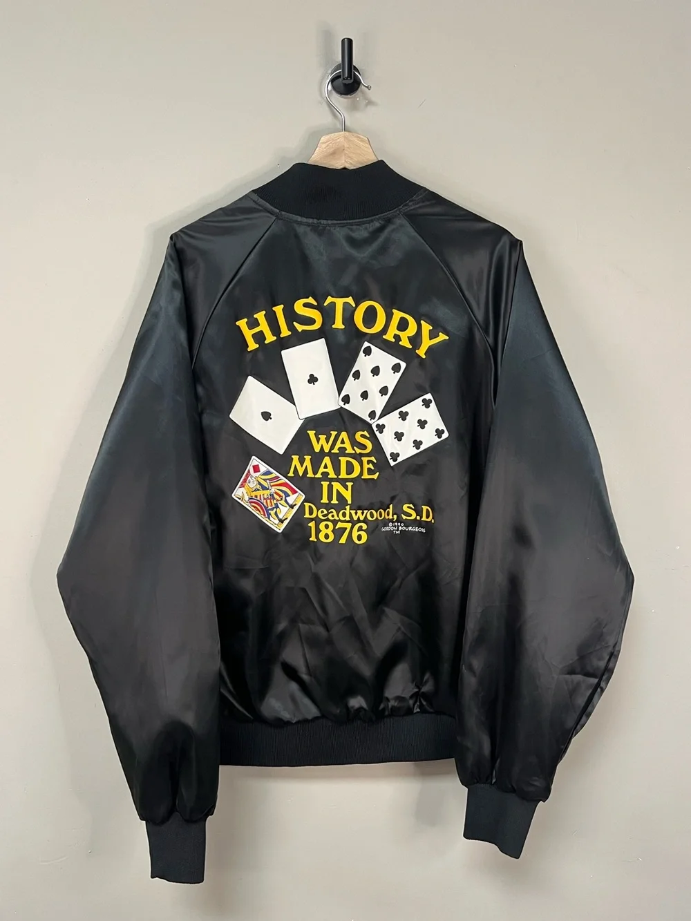 Vintage 90s Poker Satin Jacket - Picture 1 of 4